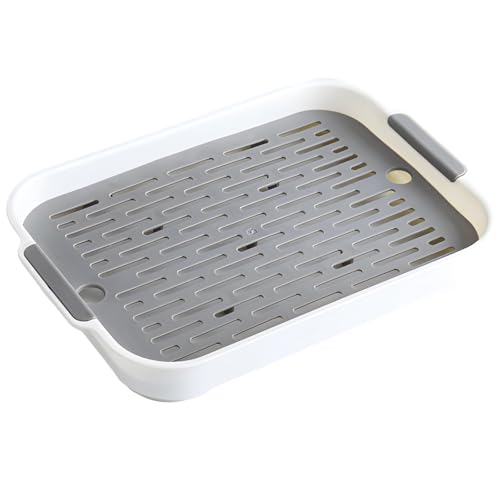 Herausnehmbare Netz-Haustiertoilette, Anti-Flip-Trainingspfanne, doppellagige Tier-Toilettenschale mit Rost (10,6 x 7,3 x 1,3 cm) für Chinchillas, Hamster, Rennmäuse, Meerschweinchen, Kaninchen (weiß) von Tressify