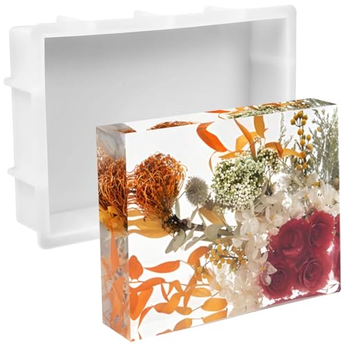 Kunstharz-Buchstützen-Form, große Silikonguss-Form, DIY-Schreibtischdekoration, Ozeanwellen-Design, Epoxidharz-Formen, Bücherregal-Dekoration, Kunsthandwerk mit Box von Tressify