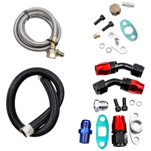 T3 Turbo Ölzufuhrleitungs-Set, komplettes Turbo-Ölversorgungsschlauch-Set mit schwarz/roten Armaturen, Odl03, komplettes Installationsset T3 Turbo Ölzufuhrleitungs-Set, komplettes Turbo-Ölversorgungsschlauch-Set mit schwarz/roten Armaturen, Odl03, komplettes Installationsset von Tressify