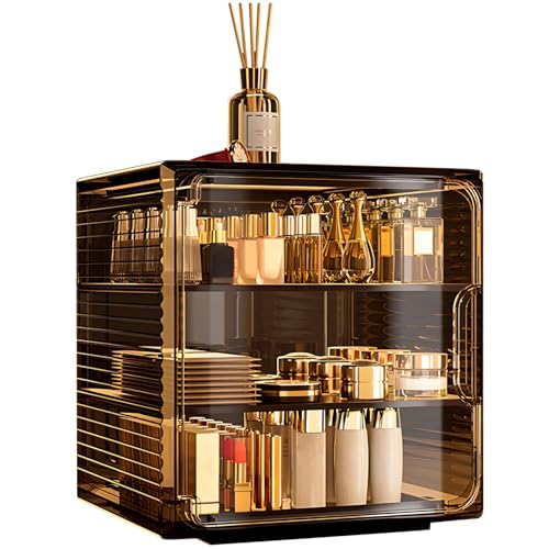 Tassenschrank, stapelbar, staubdicht, Schreibtisch, Regale verstellbar, ästhetische High-End, Paneele transparent, Tassenaufbewahrung, für Geschirr anders im Wohnzimmer oder Büro von Tressify