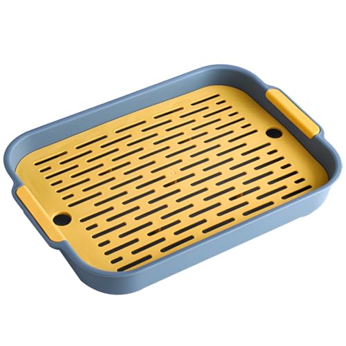 Tier-Toilettenschale, Haustiertoilette mit Rost, doppellagig (10,6 x 7,3 x 1,3 cm), Anti-Rutsch-Trainingspfanne mit abnehmbarem Netz, für Meerschweinchen, Kaninchen, Hamster, Chinchillas, Rennmäuse von Tressify