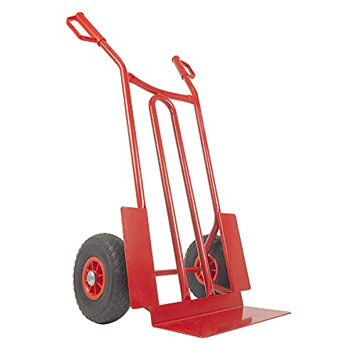 TRESTLES S01 Rot Sackkarre | Stahlgestänge | pannensicheres PU Rad | 250 kg Tragkraft | Made in EU von Trestles