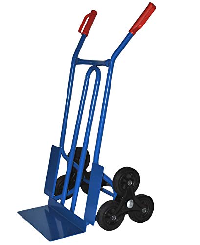 Trestles Profi Sackkarre Treppensteiger S01HS blau 250kg Sackkarren Sackkarre Vollgummireifen Sternräder Transportkarre Treppensackkarre Treppenkarre | Stahl | große Schaufel | Sicherheitsgriffe von Trestles