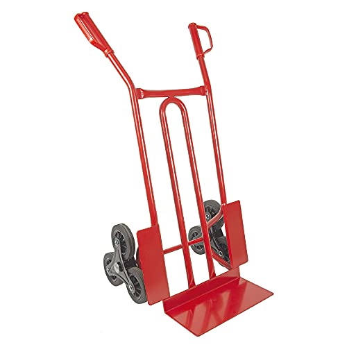 TRESTLES S01HS Rot Sackkarre | Treppensteiger | Sternräder | Stahlgestänge | pannensicheres Rad | 250 kg Tragkraft | Made in EU von Trestles