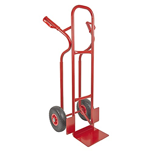 TRESTLES S04 Rot Sackkarre | Stahlgestänge | pannensicheres PU Rad | 250 kg Tragkraft | Treppenrutschkufen | Made in EU von Trestles