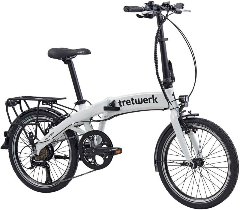 Tretwerk E-Bike Faltrad Akimbo, 8 Gang Shimano Acera M3020 SGS Schaltwerk, Kettenschaltung, Heckmotor, 360 Wh, Pedelec, Elektrofahrrad für Damen u. Herren von Tretwerk