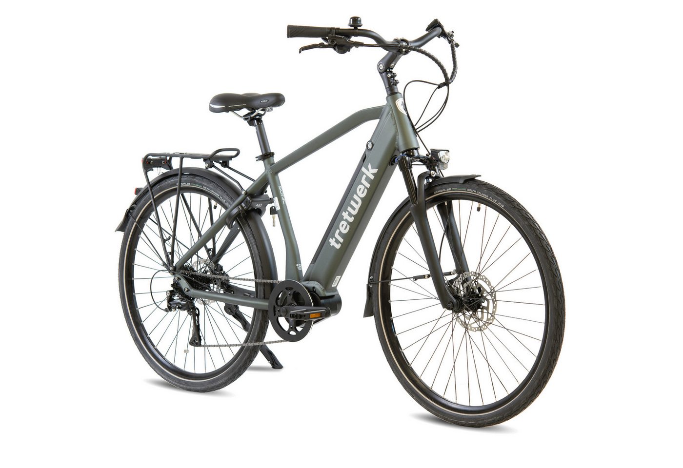 Tretwerk E-Bike Sonic, 8 Gang Shimano Acera M3020 SGS Schaltwerk, Kettenschaltung, Mittelmotor, Tretwerk Sonic 28 Zoll E Bike Trekking Rad 160-180cm Elektrofahrrad von Tretwerk