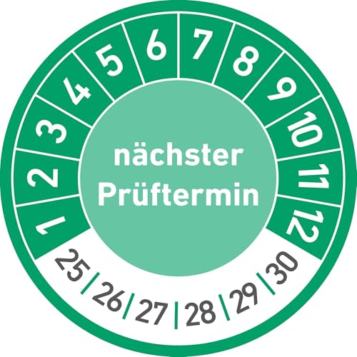 Nächster Prüftermin Prüfplaketten Wartungsplaketten 30mm (500, grün) von Treuekarten