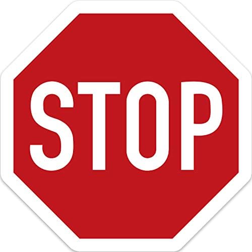 Stopschild Stop Aufkleber Sticker rot straßenverkehr (9,5cm) von Treuekarten