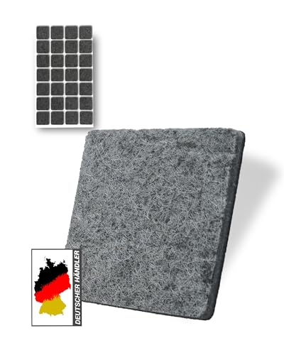 28 Stück Selbstklebende Filzgleiter (grau, 20 x 20 mm) - stark Selbstklebende Möbelgleiter - hochwertige Filzgleiter - Stuhlgleiter aus Filz von Trevendo