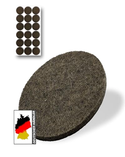 18 Stück Selbstklebende Filzgleiter (braun, Ø 25 mm) - stark Selbstklebende Möbelgleiter - hochwertige Filzgleiter - Stuhlgleiter aus Filz von Trevendo