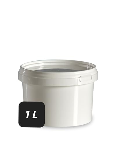 Trevendo 1 Liter Eimer mit Deckel und Kunststoffgriff, lebensmittelecht - luftdicht - stabil - stapelbar - Leereimer zur sicheren Lagerung inkl. Trevendo Beschriftungsetikett Trevendo 1 Liter Eimer mit Deckel und Kunststoffgriff, lebensmittelecht - luftdicht - stabil - stapelbar - Leereimer zur sicheren Lagerung inkl. Trevendo Beschriftungsetikett von Trevendo