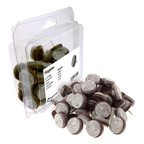 Trevendo 32 Stück Filzgleiter zum Nageln, Ø 17 mm, braun Trevendo 32 Stück Filzgleiter zum Nageln, Ø 17 mm, braun von Trevendo