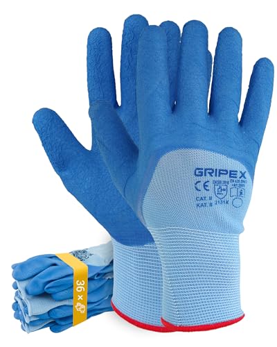 Trevendo Arbeitshandschuhe - Gripex - blaue Montagehandschuhe - Latex-Beschichtung - optimaler Grip für präzises Arbeiten - Gartenhandschuh - Damen & Herren, 36 Paar, Größe 11 Trevendo Arbeitshandschuhe - Gripex - blaue Montagehandschuhe - Latex-Beschichtung - optimaler Grip für präzises Arbeiten - Gartenhandschuh - Damen & Herren, 36 Paar, Größe 11 von Trevendo