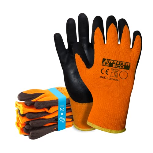 Trevendo isolierte Winterhandschuhe - Winter Eco - Arbeitshandschuhe - Kälteschutz - Thermo - Sicherheitshandschuhe - Montagehandschuhe - kaltes Wetter - vielseitig einsetzbar - 12 Paar - Größe 10 von Trevendo