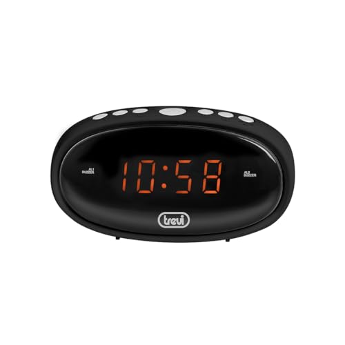 Trevi EC 880 Digitaluhr mit Wecker, Schwarz, 13.5 x 6.5 x 5 cm von Trevi