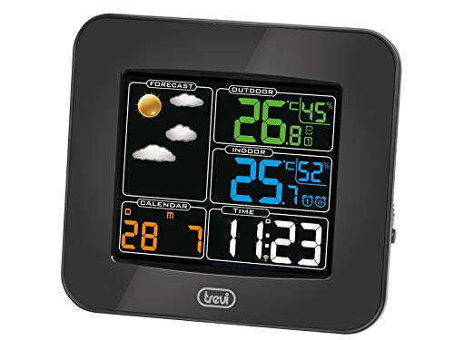 Trevi ME 3165 RC Wetterstation Wetterstation mit Außensensor, schwarz, 15 x 5.7 x 13.5 cm von Trevi