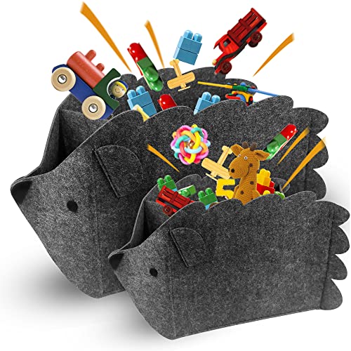 2 Stück Aufbewahrungsbox Kinder, Filz Faltbare Spielzeugkiste Organizer Korb in Igelform, 30L Aufbewahrungsbehälter für Kinderzimmer, Aufbewahrungsboxen aus Stoff Wäschekorb für Zuhause (Set aus zwei) von Trhillsbrad