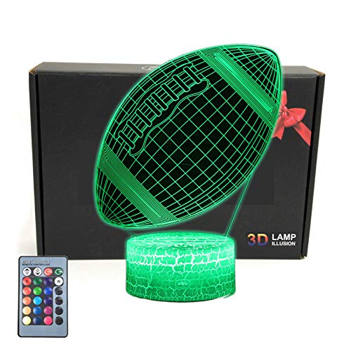TRIPRO 3D-LED-Schreibtischlampe mit Fußball, beleuchteter Basis, 16 Farben, Smart-Touch-Taste und Fernbedienung, für Fußball-Fans von TriPro