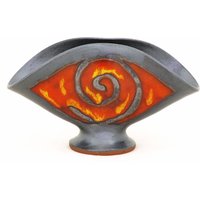 Niedliches Weihnachtsgeschenk - Roter Und Schwarzer Serviettenhalter, Einzigartiger Steingut-Briefhalter, Handgemachtes Keramik-Tischdekor von TriUshiCeramics