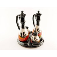 Weihnachtsgeschenk - Speiseöl-Set, Servier-Gewürz-Set, Küchen-Gewürz-Tisch-Set, Keramik-Menage-Set, Öl Und Essig-Set, Gastgebergeschenk von TriUshiCeramics