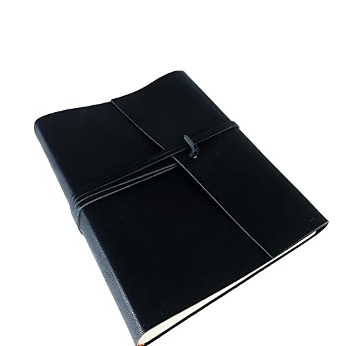 Fotoalbum -Double Lux- aus feinem Kunstleder, bezogen mit dem gleichen Außenmaterial, zweifarbig und einfarbig, wählen Sie das Format und die Anzahl der Blätter (Monocolore, Schwarz) von TriVin Art