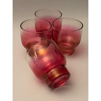 Mid Century Moderne Ombré Rote Cocktailgläser - Set | 4 von TriadVintage