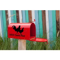 Mailbox Nummer Mit Hahn & Huhn Vinyl Aufkleber - Adressaufkleber Adresse Mailbox Nummer Mit Hahn & Huhn Vinyl Aufkleber - Adressaufkleber Adresse von TriangleKBoutique