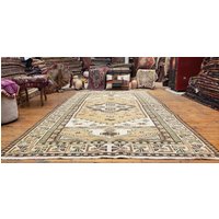 Schöne Ende 1935 Antike Muted Natürliche Färbung, Wollflor Oushak Bereich Teppich 5x9Ft Schöne Ende 1935 Antike Muted Natürliche Färbung, Wollflor Oushak Bereich Teppich 5x9Ft von TribalConcept