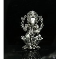 2.7" Kleine 925 Sterling Silber Fabelhaftes Vintage Design Personalisierte Gott Idol Ganesha Statue, Puja Artikel Figur, Diwali Geschenk Art25 von TribalOrnaments