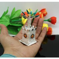 925 Sterling Silber Handarbeit Mini Heilige Tulsi Pflanze Basilikum Rosenkranz Für Puja Tempel Artikel, Ausgezeichnete Utensilien Artikel Su582 von TribalOrnaments