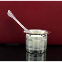 925 Sterling Silber Handgemacht Elegant Ghee Topf Patra Puuja Oder Verehrung, Buttertopf Für Küche, Puja Utensilien Aus Indien Su539 von TribalOrnaments