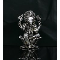 925 Sterling Silber Lord Ganesh Idol, Pooja Artikel, Idole Figur, Handgefertigte Statue Skulptur Diwali Puja Geschenk Su212 von TribalOrnaments