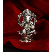 925 Sterling Silber Lord Ganesh Idol, Pooja Artikel, Idole Figur, Handgefertigte Statue Skulptur Diwali Puja Geschenk Su213 von TribalOrnaments