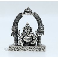 925 Sterling Silber Lord Ganesh Idol, Pooja Artikel, Idole Figur, Handgefertigte Statue Skulptur Diwali Puja Geschenk Su229 von TribalOrnaments