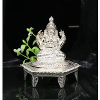 Lord Ganesha Mit Ständer Oder Bazot, Fabelhafte Sterling Silber Statue Figur Für Haus Tempel Diwali Puja Artikel Utensilien Su376 von TribalOrnaments
