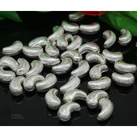 Lot 5 Stück Sterling Silber Handgemacht Trockenfrucht, Cashew Kaju Nuss Für Puja, Bestes Geschenk Idole Gott, Bester Puja Artikel Su438 von TribalOrnaments