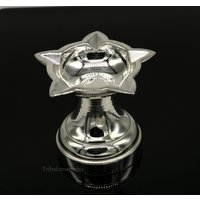 Massive Sterling Silber Handgemachte Elegante Öllampe, Haus Tempel Utensilien, Diya, Deepak, Gefäße, Puja Artikel Su402 von TribalOrnaments