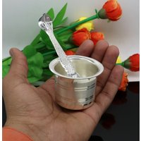 Massiver Sterling Silber Handgemacht Elegant Ghee Topf Patra Puuja Oder Verehrung, Buttertopf Für Küche, Puja Utensilien Aus Indien Su591 von TribalOrnaments