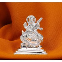 Massiver Sterling Silber Handgemachte Hindu Idol Saraswati Sharda Maa Statue, Puja Artikel Figur, Wohnkultur, Art48 von TribalOrnaments