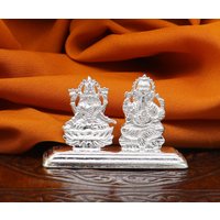 Massiver Sterling Silber Handgemachte Hindu Idole Laxmi Und Ganesha Statue, Puja Artikel Figur, Wohnkultur Diwali Geschenk Art47 von TribalOrnaments