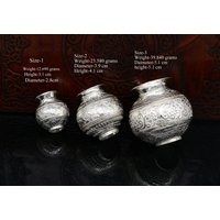 Massives Sterling Silber Handgemacht Uni Kleiner Kalash Oder Topf, Einzigartiger Puja Artikel, Wasser Milch Shiva Topf Indien Su351 von TribalOrnaments