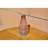 Vintage Kleine 6 "Geätzte Hellviolette Glass Bud Vase von TribeVintageLB