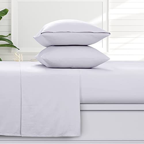 Tribeca Living 170-GSM Flannel Extra Deep Pocket Sheet Set with Oversized Flat, 100% Cotton, Super Soft, Warm, Cozy Bed Sheet, King White 170TRFLSS1 von Tribeca Living