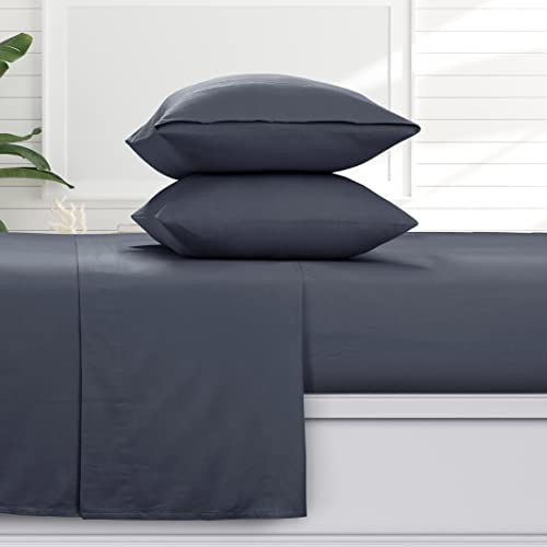 Tribeca Living Bettlaken-Set, 170 g/m², Flanell, extra tief, für Doppelbett, Wolkenblau von Tribeca Living