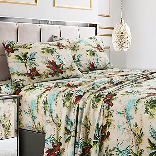 Tribeca Living PARAISL4PSSTWX Extra Deep Pocket Sheet Set, Twin XL, Paradise Island Multi von Tribeca Living