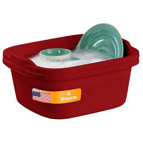 Tribello 2er-Pack Geschirrpfannen für Küchenspüle, Kunststoffwanne, Geschirrspülpfanne, Waschbecken und Fußbad zum Einweichen von Füßen, Wascheimer zum Waschen und Aufbewahren von Reinigungsmitteln – von Tribello
