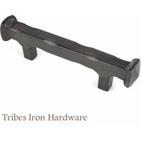 Schmiedeeisen Griff 4, 1 "Square Metall 64 Mm Landhaus Küchenschrank Schrank Brust Schublade Tür Schwarz Hand Geschmiedet Hardware Antik Stil von TribesIronHardware
