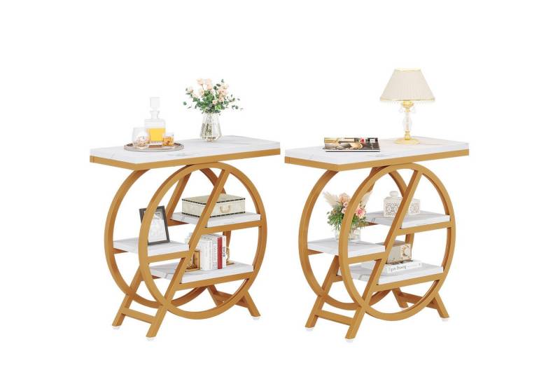 Tribesigns Beistelltisch 65cm Couchtische, Sofatisch mit 3 Ablagen, Couchtisch mit Metallrahmen Tribesigns Beistelltisch 65cm Couchtische, Sofatisch mit 3 Ablagen, Couchtisch mit Metallrahmen von Tribesigns