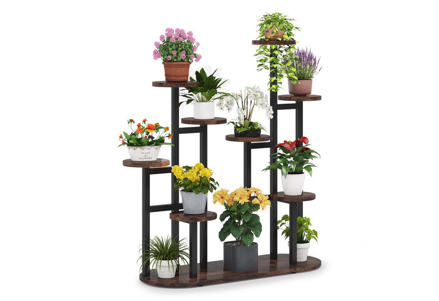Tribesigns Blumenständer 5-stufiger Metall-Pflanzenständer, mit 8 Ablagen, 105 x 40 x 100cm von Tribesigns